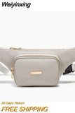 Weiyinxing Waist Packs Women 2023 New Solid Color Chest Bag Multi-functional Girl Model Waist Bag PU Leather High-capacity Casual