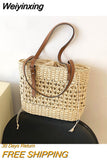 Weiyinxing Straw Weave Bag for Women 2023 Summer Brand Designer Female Handbags Luxury Shoulder Bag Fashion Beach Basket Simple New