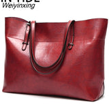 Weiyinxing YIDE Women Shoulder Bag Fashion Women Handbags Oil Wax Leather Large Capacity Tote Bag Casual Pu Leather women Messenger bag