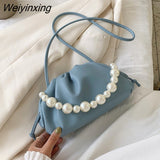 Weiyinxing Design Sweet Cloud Bags Small PU Leather Crossbody Bags For Women 2023 Solid Color Shoulder Handbags Female Cross Body Bag