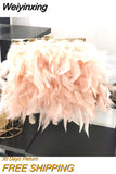 Weiyinxing Women Feather Evening Purse with Pearl Strap Chain Clutch Handbag Tote Female Elegant Dinner Party Shoulder Crossbody Bag