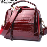 Weiyinxing YIDE 2023 New Arrival Shell Women Handbags Stone Pattern Ladies Shoulder Bag Patent Leather Female Girl Luxury Crossbody Bag