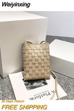 Weiyinxing Mini Woven Women Shoulder Bag Luxury Brand Small Weave PU Leather Crossbody Bags Fashion Knitting Phone Coin Sac Purses