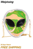 Weiyinxing Children PVC Small Crossbody Bags Alien Laser Transparent Girls Jelly Bag Baby Coin Purse wallet Accessories