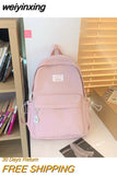 weiyinxing New Waterproof Nylon Women Backpack Female Solid Color Portable Travel Bag Teenage Girl Kawaii Schoolbag Korean Bookbag