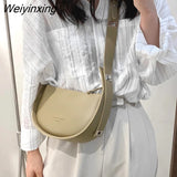 Weiyinxing Semicircle Saddle Shoulder Crossbody Bags for Women Designer Brand Adjustable Wide Strap Girls Purses and Handbags 2023