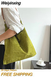 Weiyinxing Jacquard Tote Bags for Women Luxury Designer Shopper Handbags 2023 Girls Fashion Retro Green Large Capacity Shoulder Bags