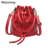 Weiyinxing Drawstring The Bucket Bag Brands Women's Handbags Candy Color Shoulder Crossbody Bag Designer Bags for Women 2023 Tote