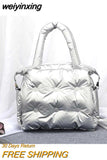 weiyinxing Space Pad Cotton Women Handbags Designer Shoulder Bags Nylon Down Feather Crossbody Bag Large Capacity Tote Shopper Purse
