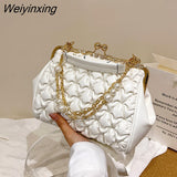 Weiyinxing women's bag 2023 trend Vintage crossbosy bag pleated luxury designer handbag for women pearl chain totes bags for women
