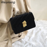 Weiyinxing Handbags Women Bags Designer Shoulder Vintage Velvet Chain Evening Clutch Bag Messenger Crossbody Bags for Women 2023