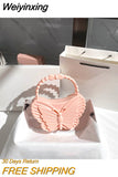 Weiyinxing Butterfly Women's Bag PVC Fashion Jelly Bags Candy Color Handbags Outdoor Picnic Bags Fashion Trend Casual Handbag Female
