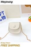 Weiyinxing Children's Coin Purse Handbags PU Leather Kids Small Square Messenger Bags Fashion Chains Girls Boys Saddle Shoulder Bag