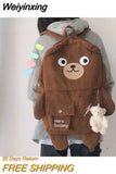 Weiyinxing Junior School Girls Primary School Students College Wind and Day Department Cute Bear Cartoon Large Capacity Backpack