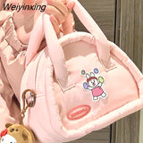 Weiyinxing Autumn Winter Cute Cotton Padded Trendy Soft Kawaii Cloud Messenger Bag Ladies Bag Tote Bag Side Bag for Ladies Purse