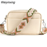 Weiyinxing YIDE Solid Classic Purses and Handbags Women Wide Fabric Strap Crossbody Bag Ladies Luxury Daily Use Zipper Shoulder Bags