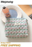 Weiyinxing Floral Makeup Bag Multifunctional Quilted Cosmetic Pouch Large Capacity Travel Toiletry Bags Female Zipper Beauty Case
