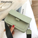 Weiyinxing Women's Crossbody Bag New Small Square Bag Trendy Fashion Casual Simple Wide Shoulder Strap Retro One Shoulder Messenger Bag