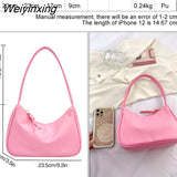 Weiyinxing Women's Shoulder Bag 2023 Trendy Candy colors Women's handbag Small Summer Baguete Bag For Women Shoulder Bags Female Hobos