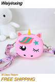 Weiyinxing Children's Silica Gel Shoulder Bag Cute Baby Girls Mini Coin Purse Handbags Lovely Pink Kids Small Wallet Crossbody Bags