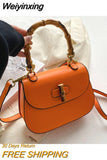 Weiyinxing Designer Women Shoulder Bags Bamboo Handle Handbag Brand Crossbody Bags Trend New Cute Purse High Quality Saddle Tote Bag