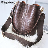 Weiyinxing Women Crossbody Bags for 2023 New Shoulder Bag Fashion Handbags and Purses Leather Stone Pattern Zipper Bucket Bags
