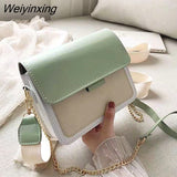 Weiyinxing Chain Small Square Bag Female 2023 New Korean Version OF The Contrast Color Flap Bag Wild Fashion Shoulder Bag