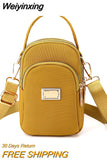 Weiyinxing Women Leisure Mobile Phone Shape Nylon Shoulder Bag Travel Luxury Handbag Zipper Multiple Pocket Female Trend Mini Crossbody Bag
