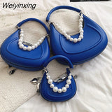 Weiyinxing Brand Tote Bag For Women 2023 Fashion Handbag And Purse Luxury Pearl Necklace Lady Crossbody Bag Simple Women's Shoulder Bag