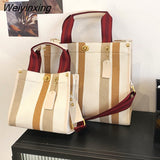 Weiyinxing Bags For Women 2023 Women's Big Capacity Purses Stripe Handbag Designer Tote Shopper Shoulder Bag Crossbody Bag for Women