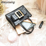 Weiyinxing Women Shoulder Crossbody Bags PU Leather Luxury Messenger Bag Female Small Square Bag Crocodile High Quality Handbags for Women