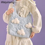 Weiyinxing Cute Cloud Bag High Capacity Crossbody Kawaii Cashmere Vest Bag New Tote Bag Fall/winter Plush Bag Women Crossbody Bag