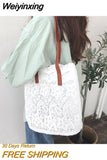 Weiyinxing Summer New Korean Mori Lace Beautiful One Shoulder Handbag Ladies Large Capacity Bucket Shopping Bag fashion bags