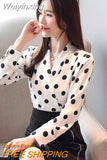 Weiyinxing Sleeve Women Blouses Shirts Blusas Mujer De Moda 2023 Blouse Women V-neck Office Chiffon Blouse Shirt Women Tops Blusa B757