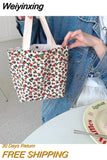 Weiyinxing Retro Women Small Tote Shoulder Bags Student Girls Lunch Bento Bag Hand Carry Shopper Bag Female Clutch Purse Handbags