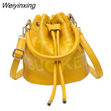 Weiyinxing Drawstring The Bucket Bag Brands Women's Handbags Candy Color Shoulder Crossbody Bag Designer Bags for Women 2023 Tote