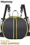Weiyinxing Soccer Carrying Bag Portable Round Shaped Volleyball Storage Pouch Elastic Removable Shoulder Strap Hook for Outdoor Sports