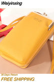 Weiyinxing Small Crossbody Bags Women Mini PU Leather Shoulder Messenger Bag For Girls Yellow Bolsas Ladies Phone Purse Zipper Flap