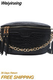 Weiyinxing Gold Chain Design PU Leather Crossbody Bags For Women 2023 New White Shoulder Messenger Handbags Small Chest Bag Travel