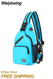 Weiyinxing Women Small Backpack 2023 Casual Girls Chest Bag with Earphone Hole Travel Backpack Multi-Functional Rucksacks Mochila Mujer