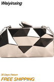 Weiyinxing Acrylic Box Geometric bags Clutch Evening Bag Elegent Chain Shoulder Bag for Women 2023 Handbag For Wedding/Dating/Party