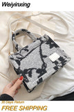 Weiyinxing Style Printing Fabric Big Soft Shoulder Bag for Women 2023 Spring Crossbody Bags New Fashion Trend Brand Office Handbags