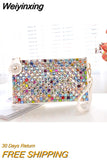 Weiyinxing Rhinestone Women Clutch Bag Designer Luxury Diamond Ladies Evening Bag Chic Shoulder Crossbody Bags Party Small Purse