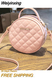 Weiyinxing Lingge Small Round Crossbody Bags for Women Ladies Korean Version Trend Shoulder Bag Purses and Handbags Luxury Bags