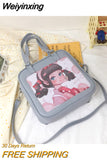 Weiyinxing Bag, Double Shoulder Messenger Bag Female New Student, Japanese PU Bar Bag 2023jk Bag Uniform Bag, Single Shoulder