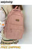 weiyinxing Corduroy Woman Backpack School Backpacks For Teenage Girls Boys Luxury Harajuku Female Fashion Students Lady Book BagPack