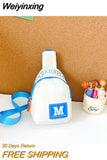 Weiyinxing Sport Children's Chest Shoulder Bags Letter Prints Boys Kids Small Crossbody Bag Nylon Cloth Girls Coin Purse Handbags