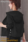 Weiyinxing Coat Women's Anti-UV Breathable Thin Windbreaker 2023 Summer Long-Sleeved Short Jacket Femme Tops