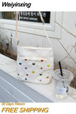 Weiyinxing Fashion Women Cross Body Bag Classic Cute Ladies Shopping Shoulder Bags Casual Sweet Girls Simple Mini Canvas Smiley