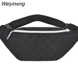Weiyinxing Women Plaid Waist Bag Female Oxford Waterproof Belt Bags Designer Crossbody Chest Bag Ladies Fashion Fanny Pack Banana Hip Purse